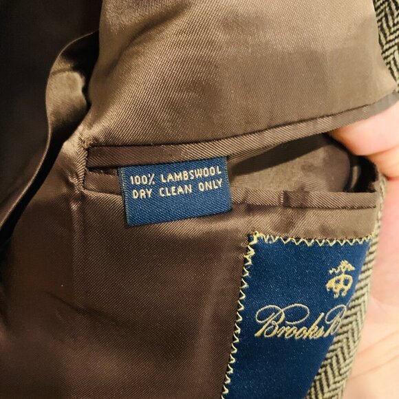 VTG 42 R Brooks Brothers " Brooks Tweed " Brown Speckled Herringbone Made USA - Picture 7 of 16